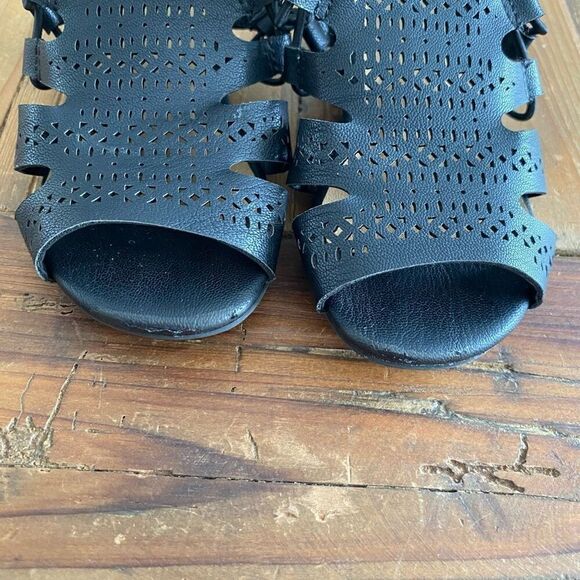 Girls High Top Sandal Black Greek Grecian Style Toddler Size 5 - Picture 15 of 15